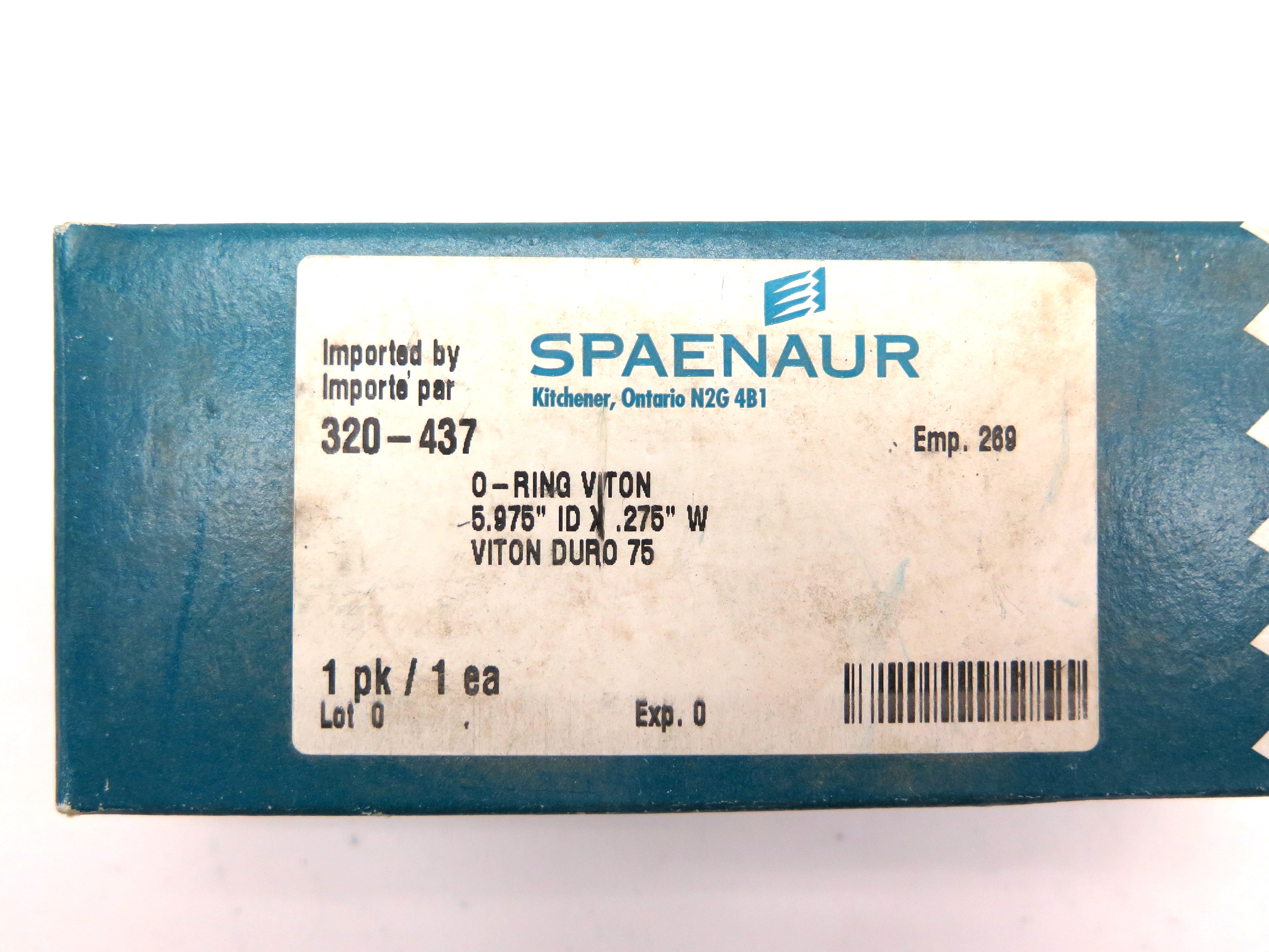 Spaenaur 320-437 O-Ring Viton Duro 75  5.975" ID X .275 W - Advance Operations
