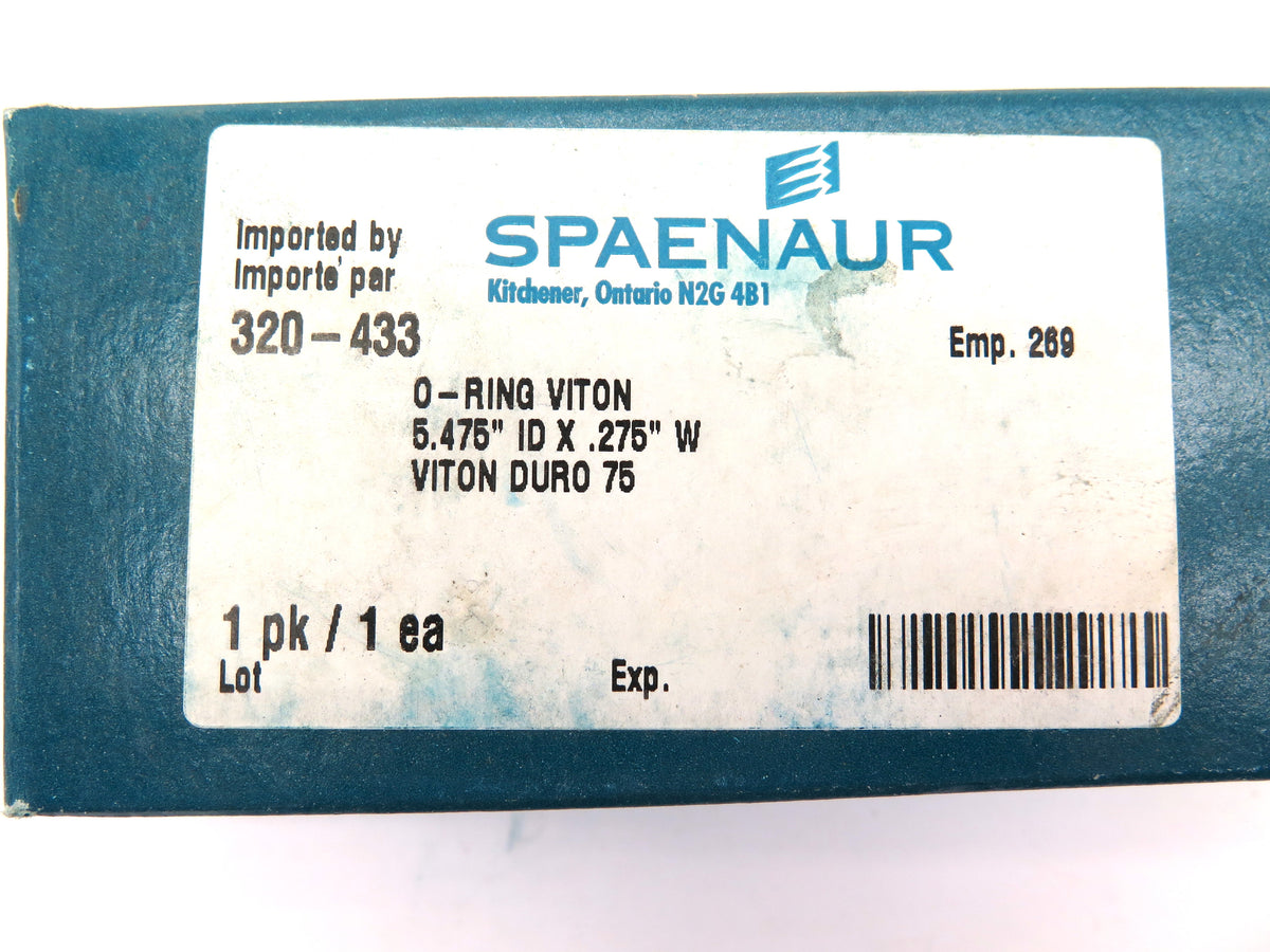 Spaenaur 320-433  O-Ring Viton Duro 75. 5.475 ID X .275" W - Advance Operations