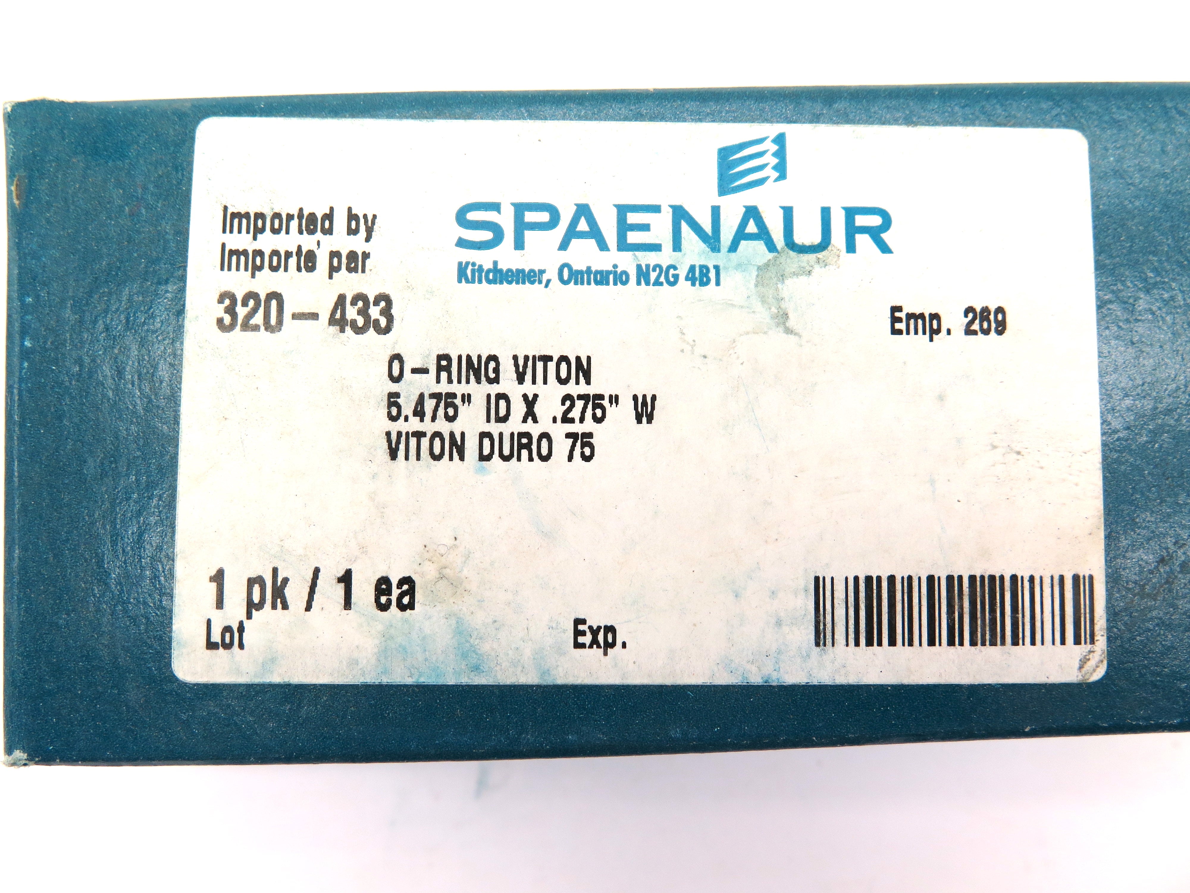 Spaenaur 320-433  O-Ring Viton Duro 75. 5.475 ID X .275" W - Advance Operations