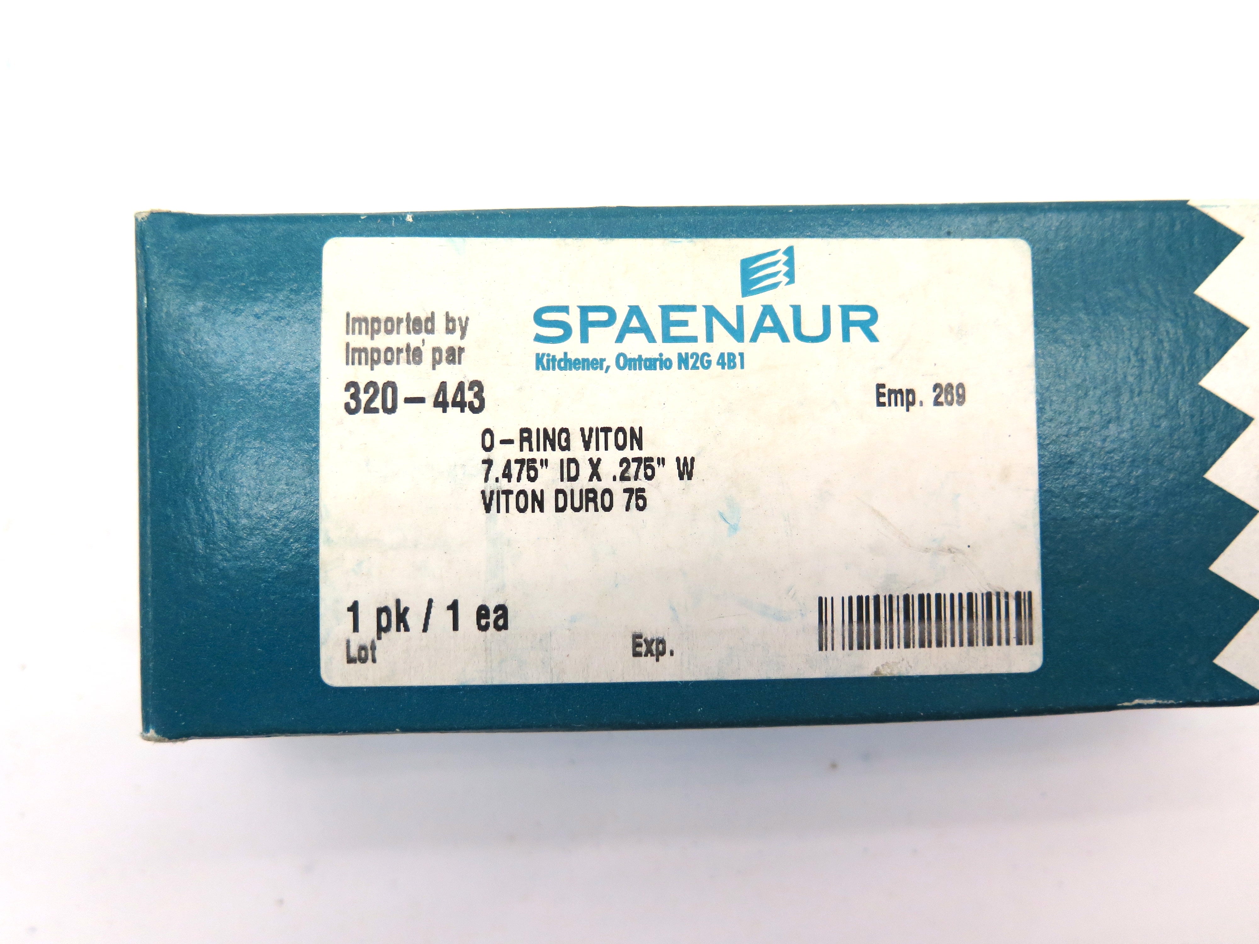 Spaenaur 320-443 O-Ring Viton Duro 75. 7.475 ID X .275 W - Advance Operations