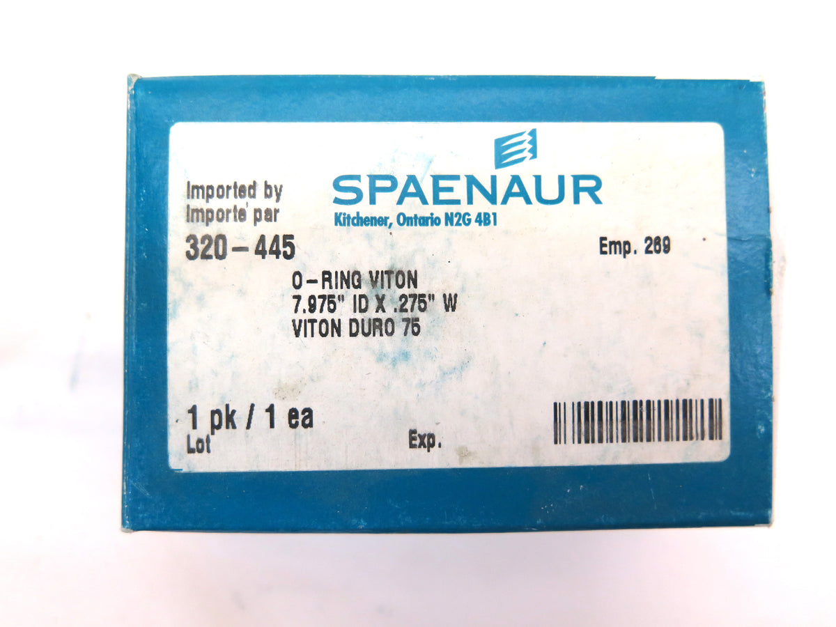Spaenaur 320-445 O-Ring Viton Duro 75. 7.975" ID x .275" W - Advance Operations