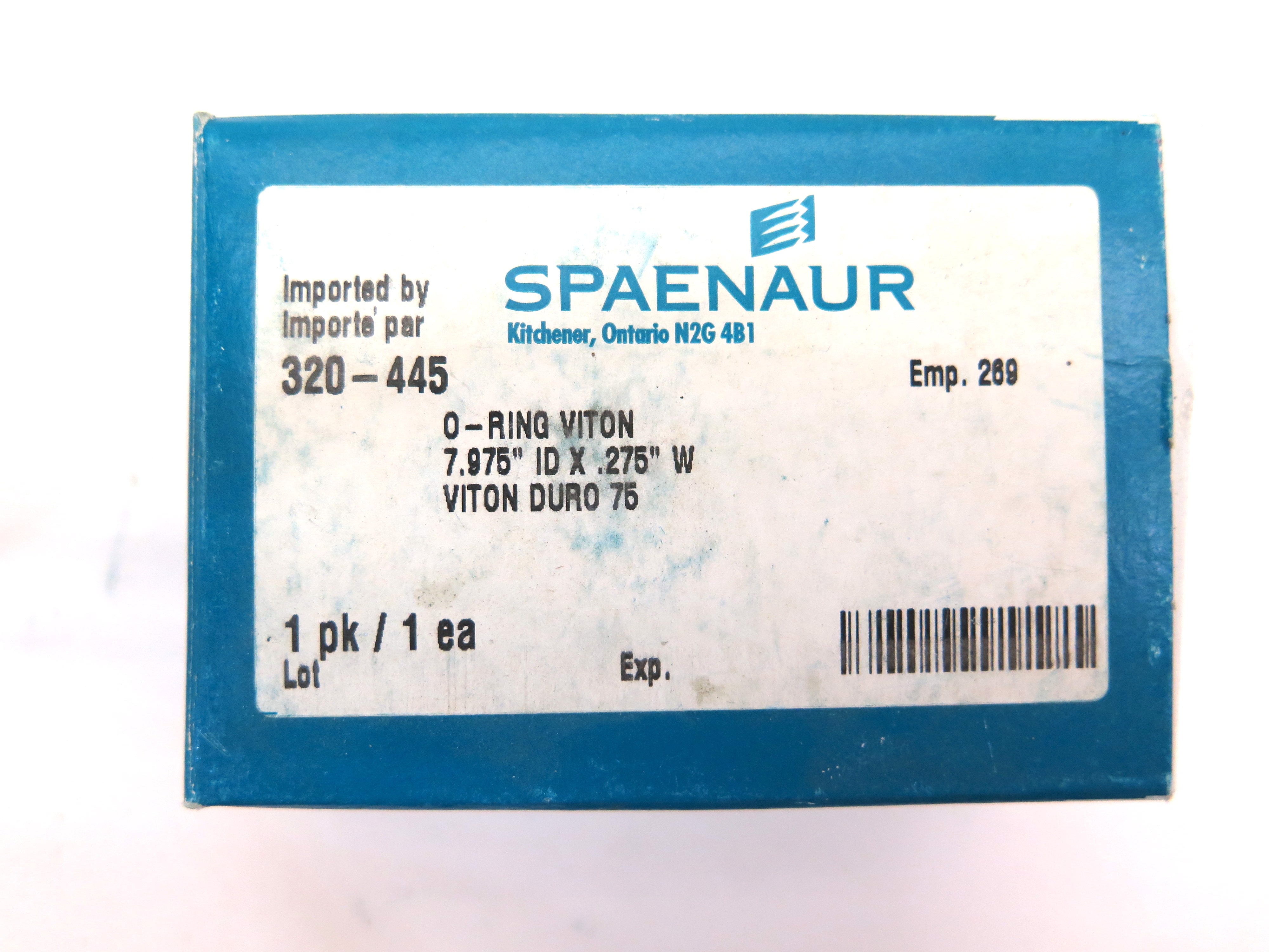 Spaenaur 320-445 O-Ring Viton Duro 75. 7.975" ID x .275" W - Advance Operations