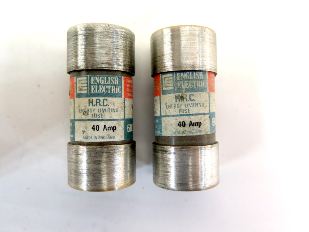 English Electric C40J Energy Limiting Fuse 40 A  600V Lot of 2 - Advance Operations