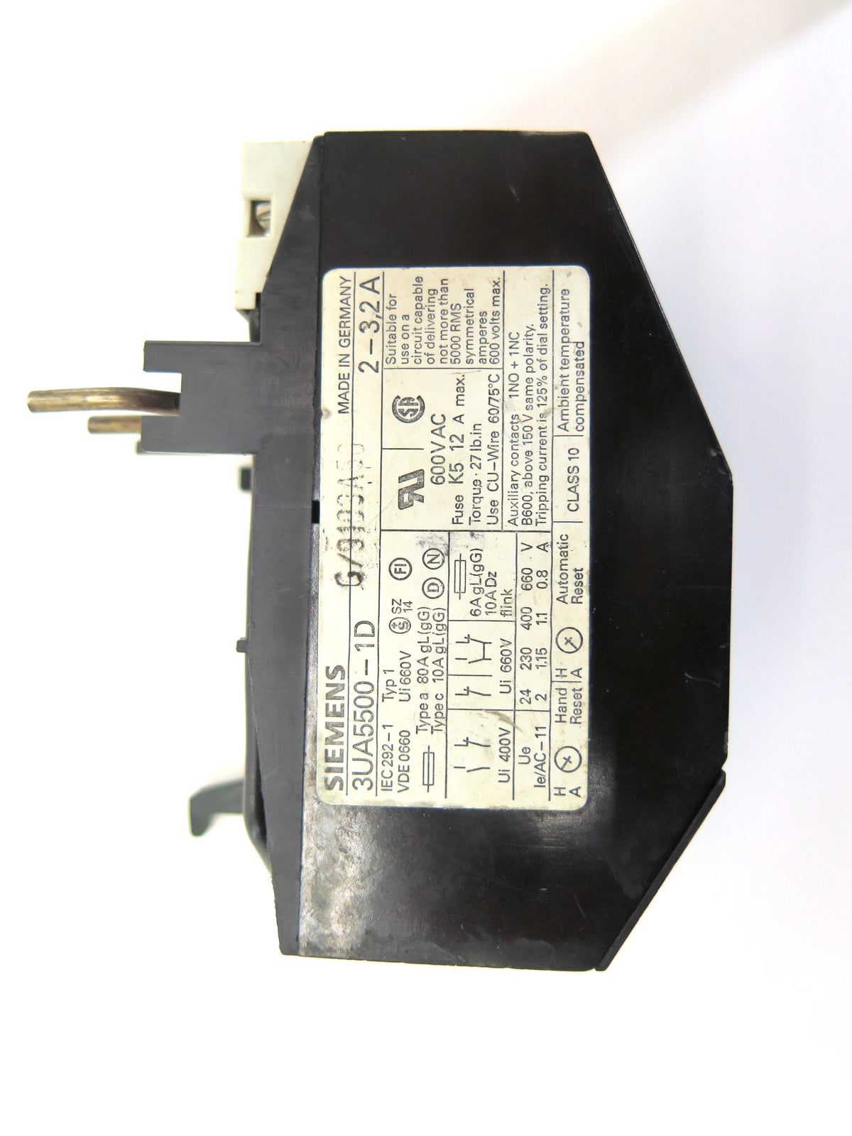 Siemens 3UA5500-1D Overload Relay 2-3.2A - Advance Operations
