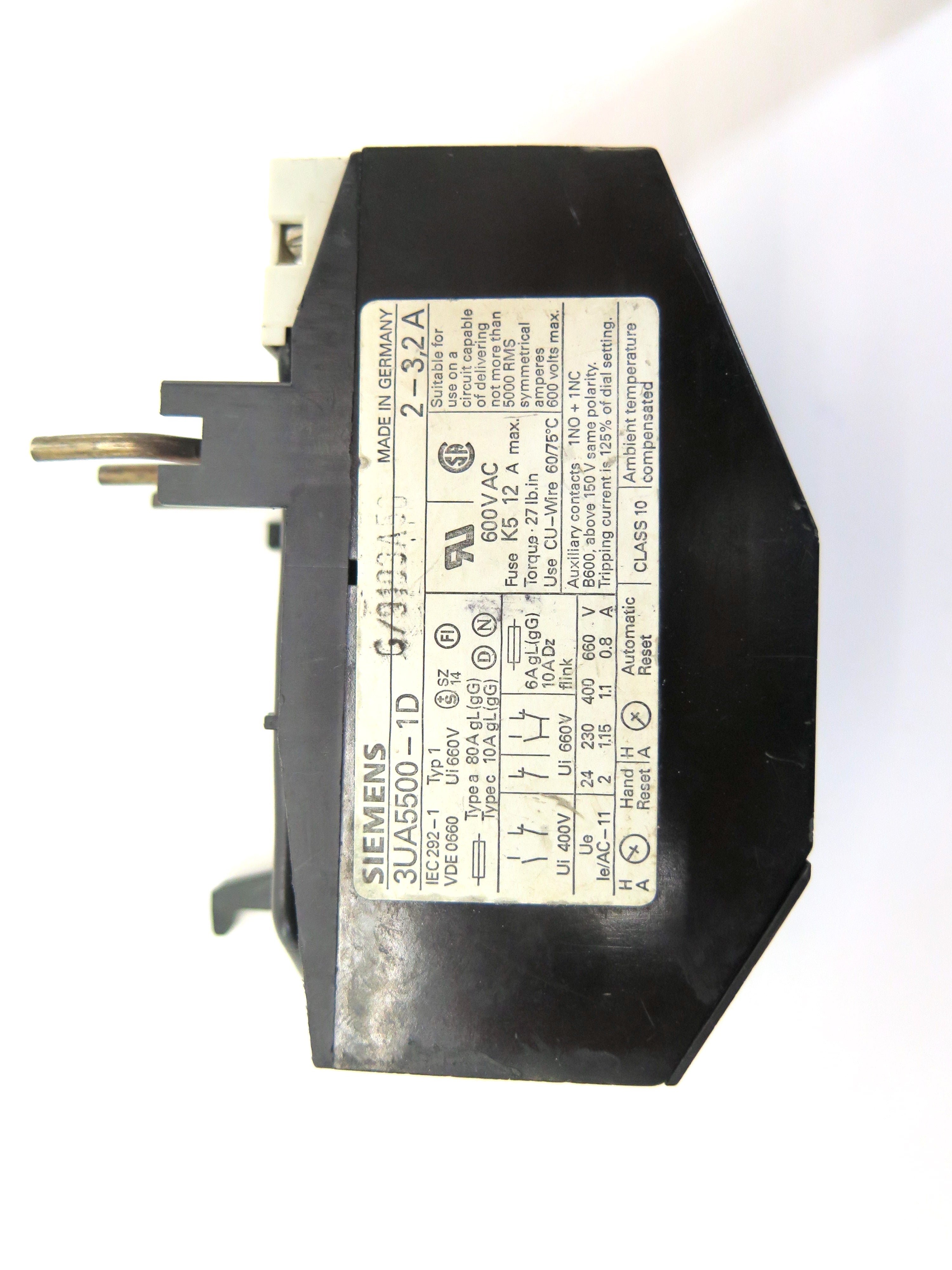 Siemens 3UA5500-1D Overload Relay 2-3.2A - Advance Operations