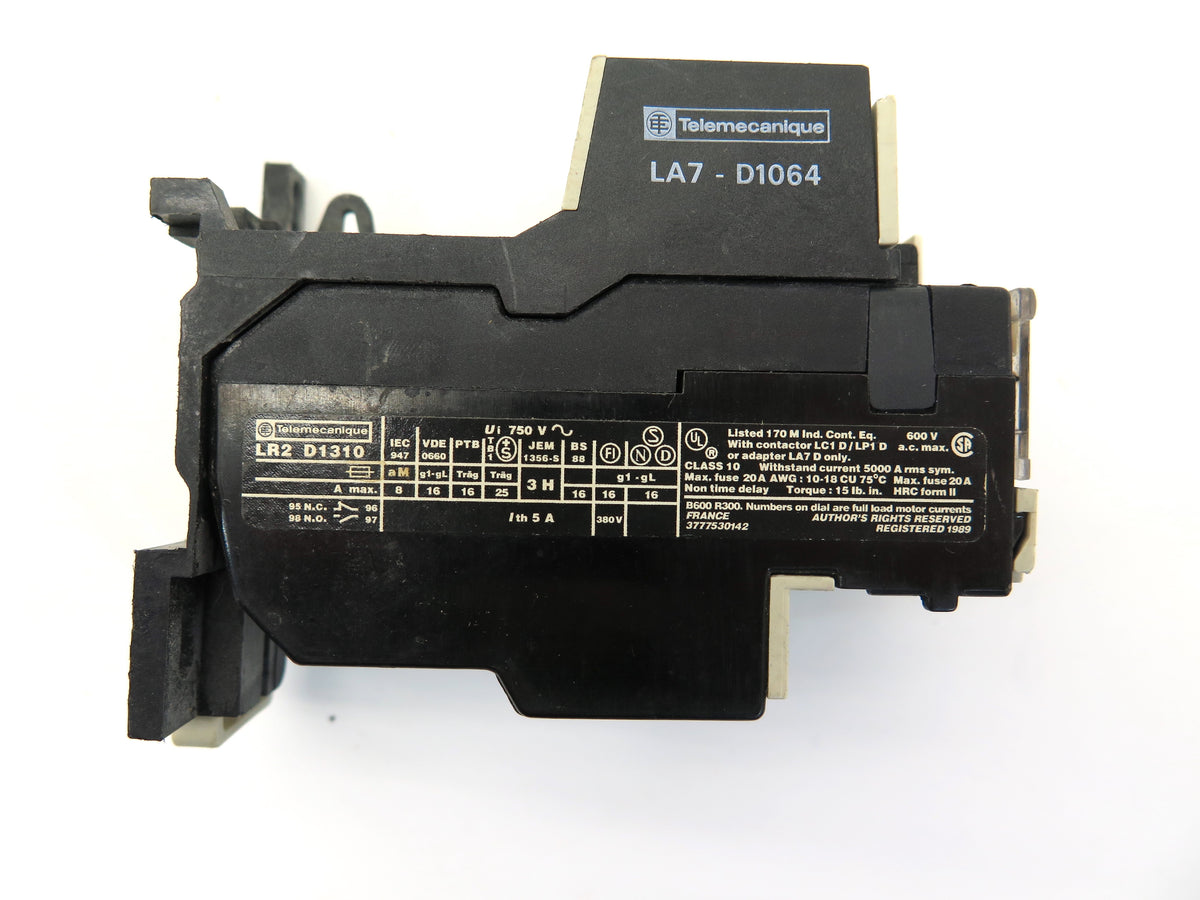 Telemecanique LR@ D1310 / LA7-D1064 Overload Relay & Adaptor Terminal Bloc - Advance Operations