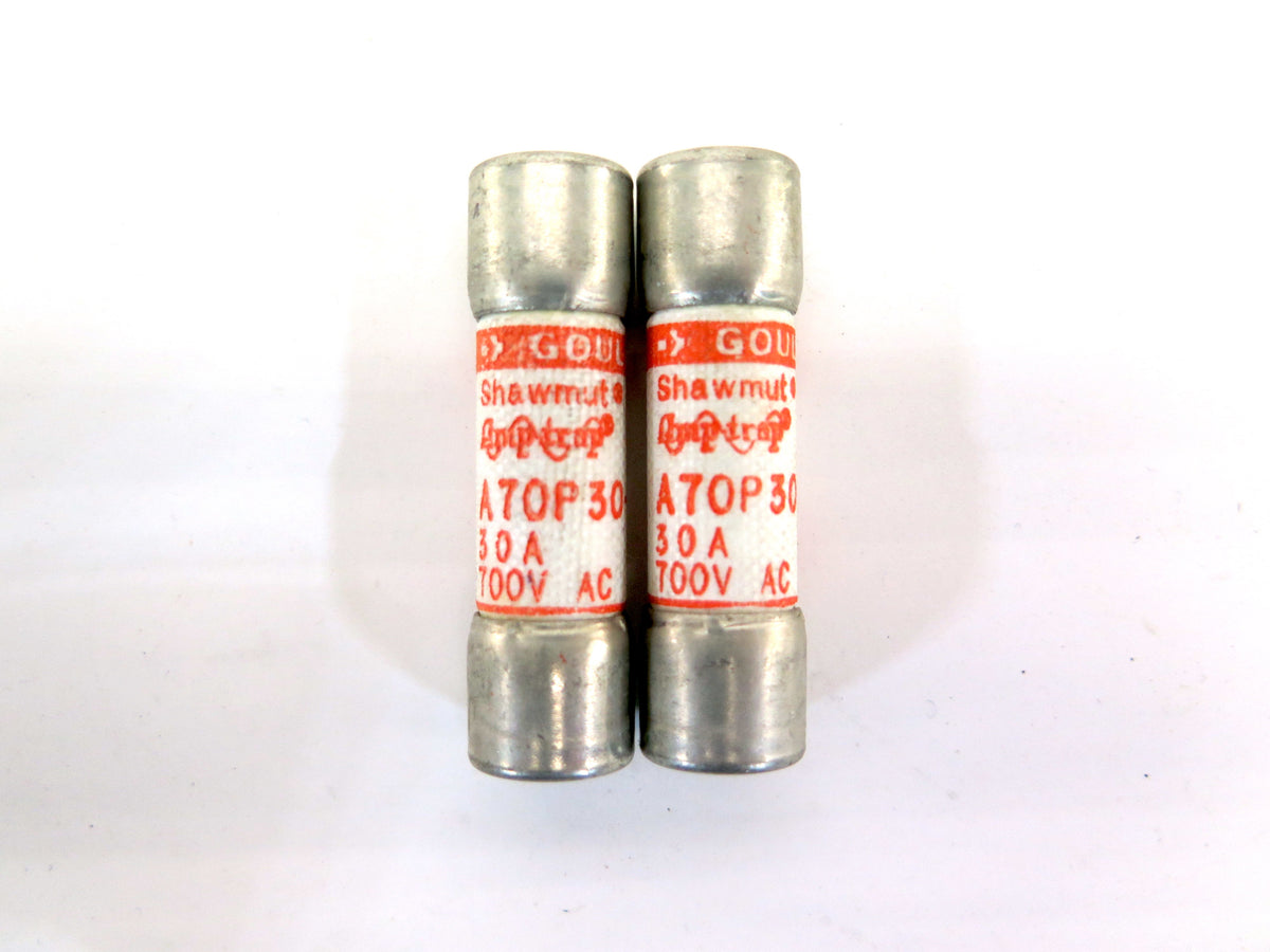 Gould-Shawmut A70P30-1 Amp-Trap Fuses 30A 700V Lot of 2 - Advance Operations