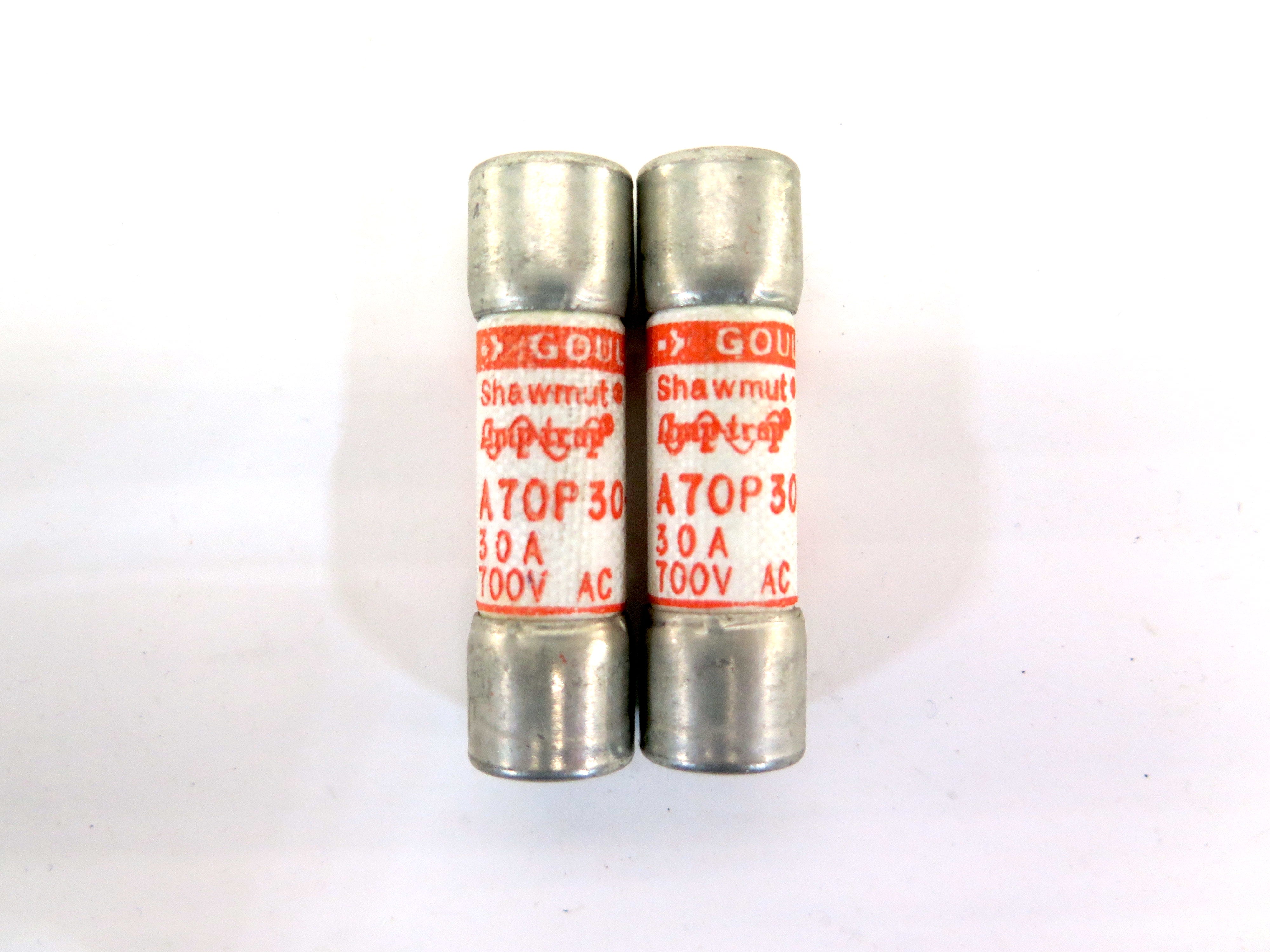 Gould-Shawmut A70P30-1 Amp-Trap Fuses 30A 700V Lot of 2 - Advance Operations