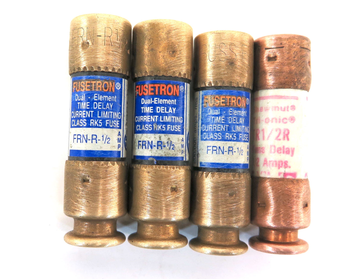 Fusetron FRN-R 1/2 Class D  Time Delay Fuse 1/2 A 250Vac Lot of 6 - Advance Operations