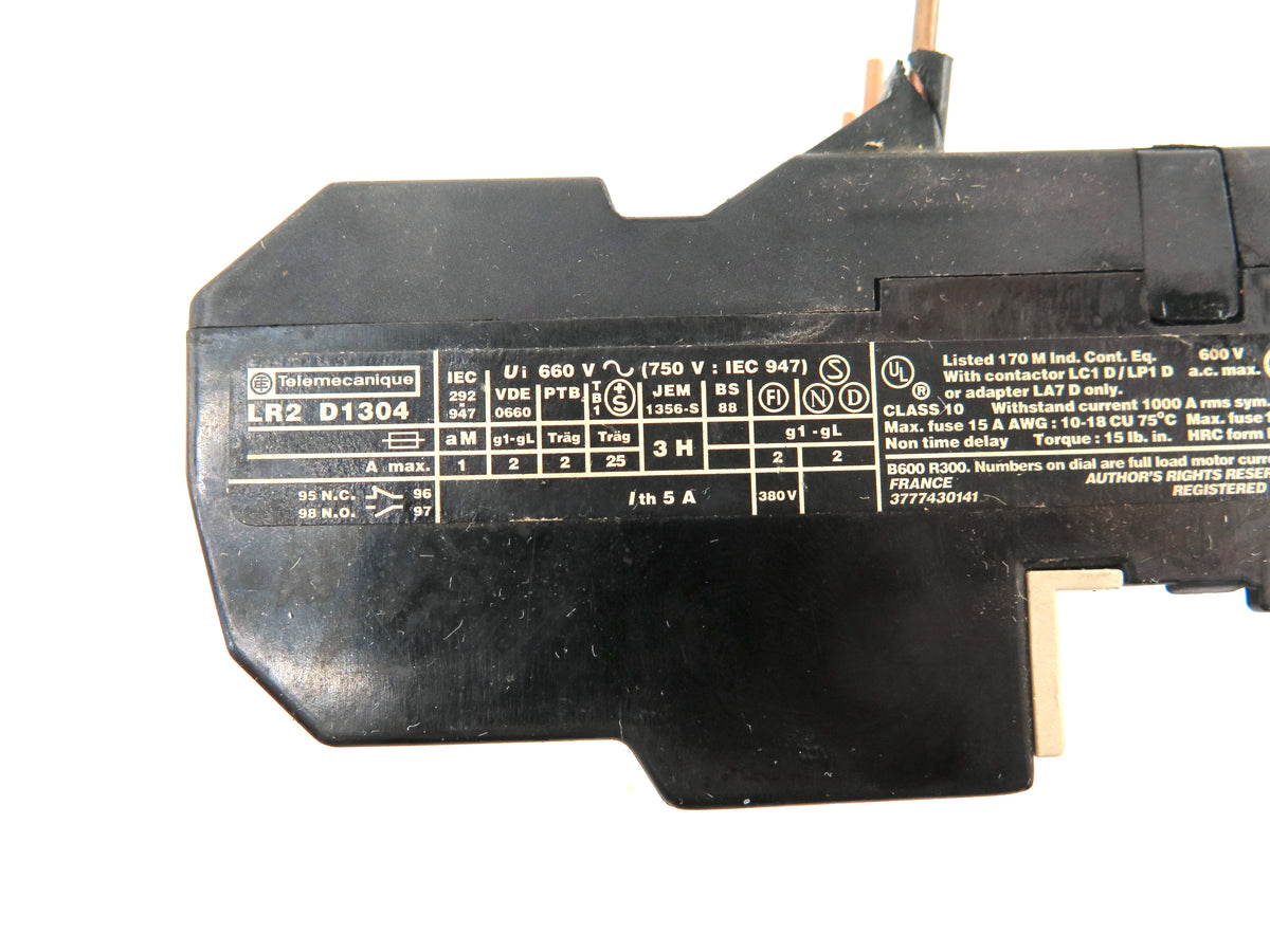 Telemecanique LR2 D1304 Thermal Overload Relay 0.4-0.63A - Advance Operations
