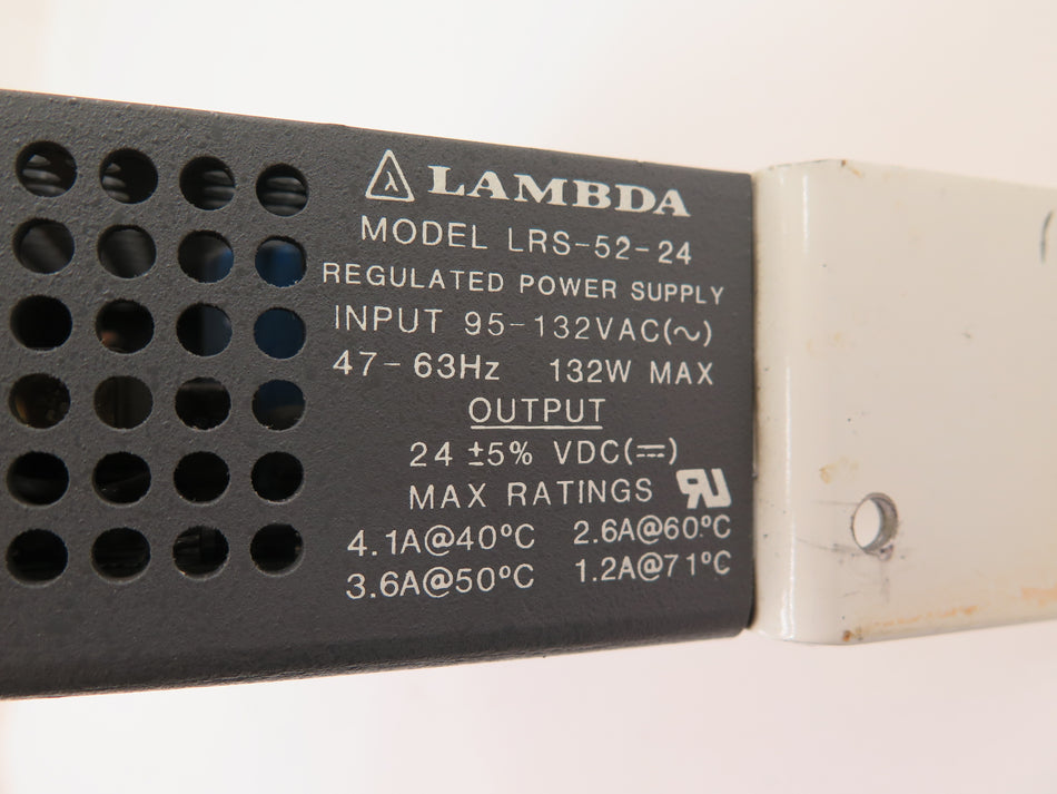 Lambda LRS-52-24 Regulated Power Supply Input: 95-132Vac Output: 24Vdc - Advance Operations