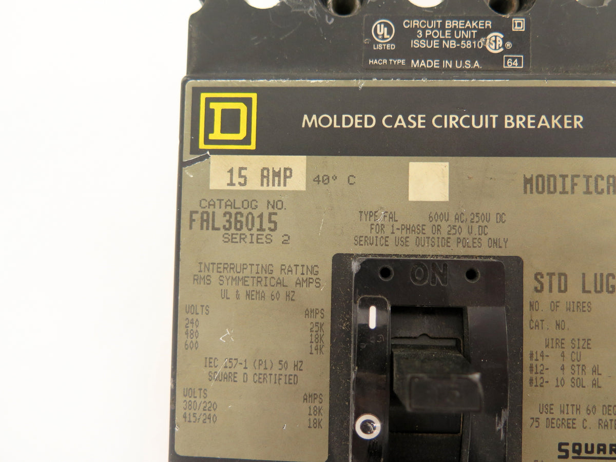 Square D FAL36015 Molded Case Circuit Breaker - Advance Operations