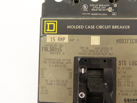 Square D FAL36015 Molded Case Circuit Breaker - Advance Operations