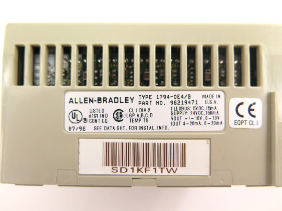 Allen-Brardley 1794-OE4/B Analog Output Module Flex I/O - Advance Operations