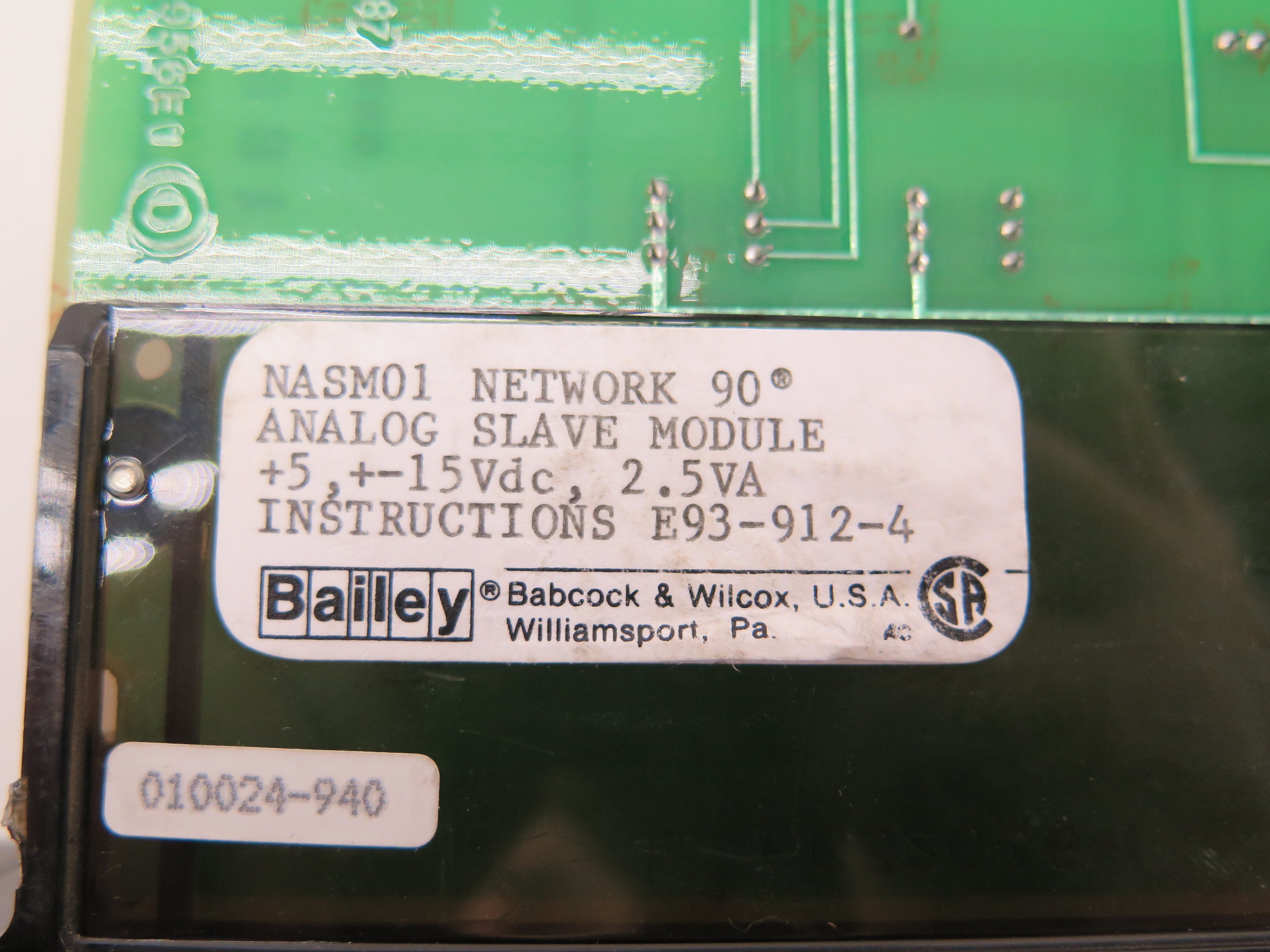 ABB / Bailey NASM01 Network 90 Analog Slave Module - Advance Operations