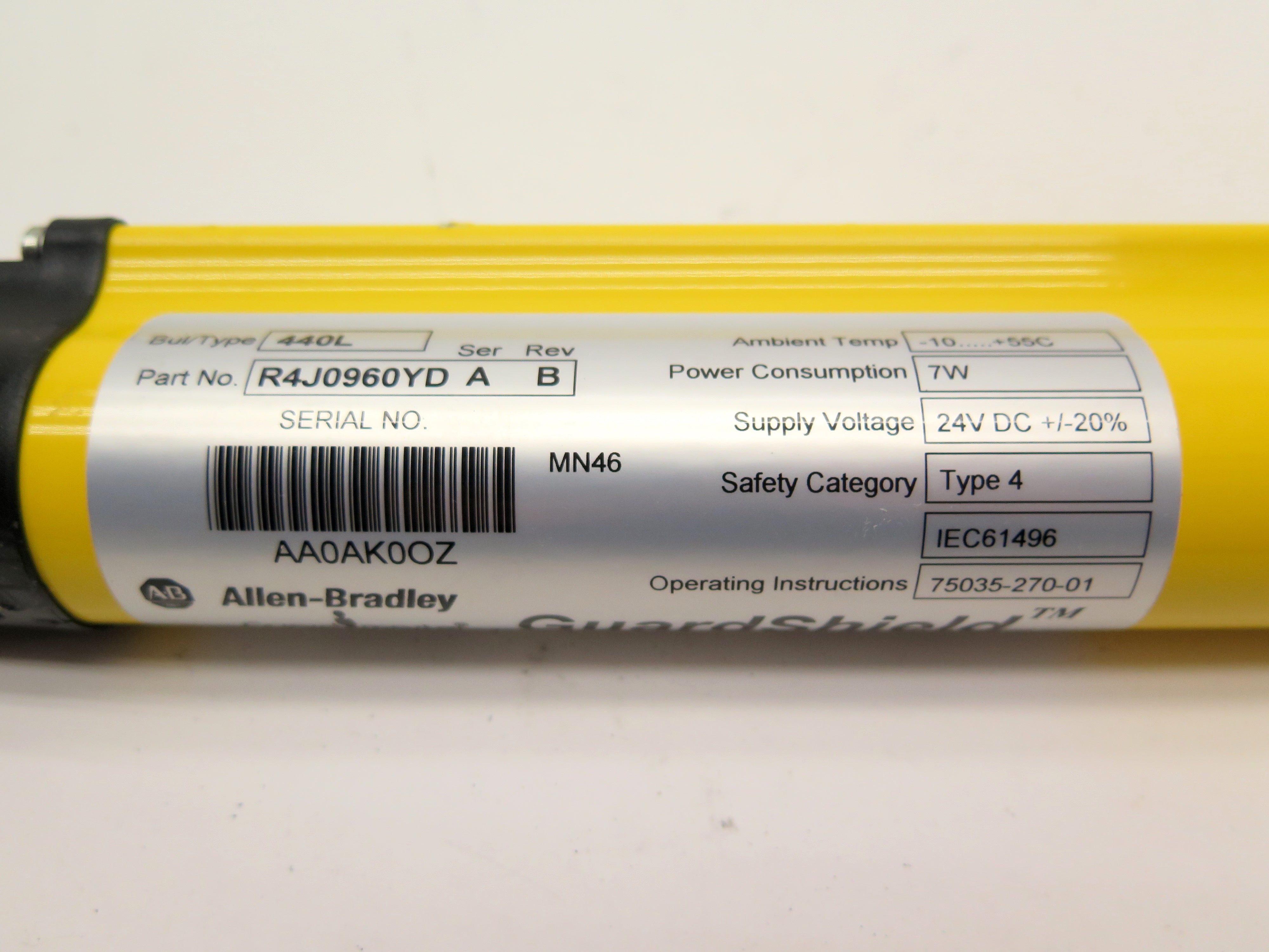 Allen-Bradley GuardShield Light Curtain R4J0960YD Ser. A - Advance Operations