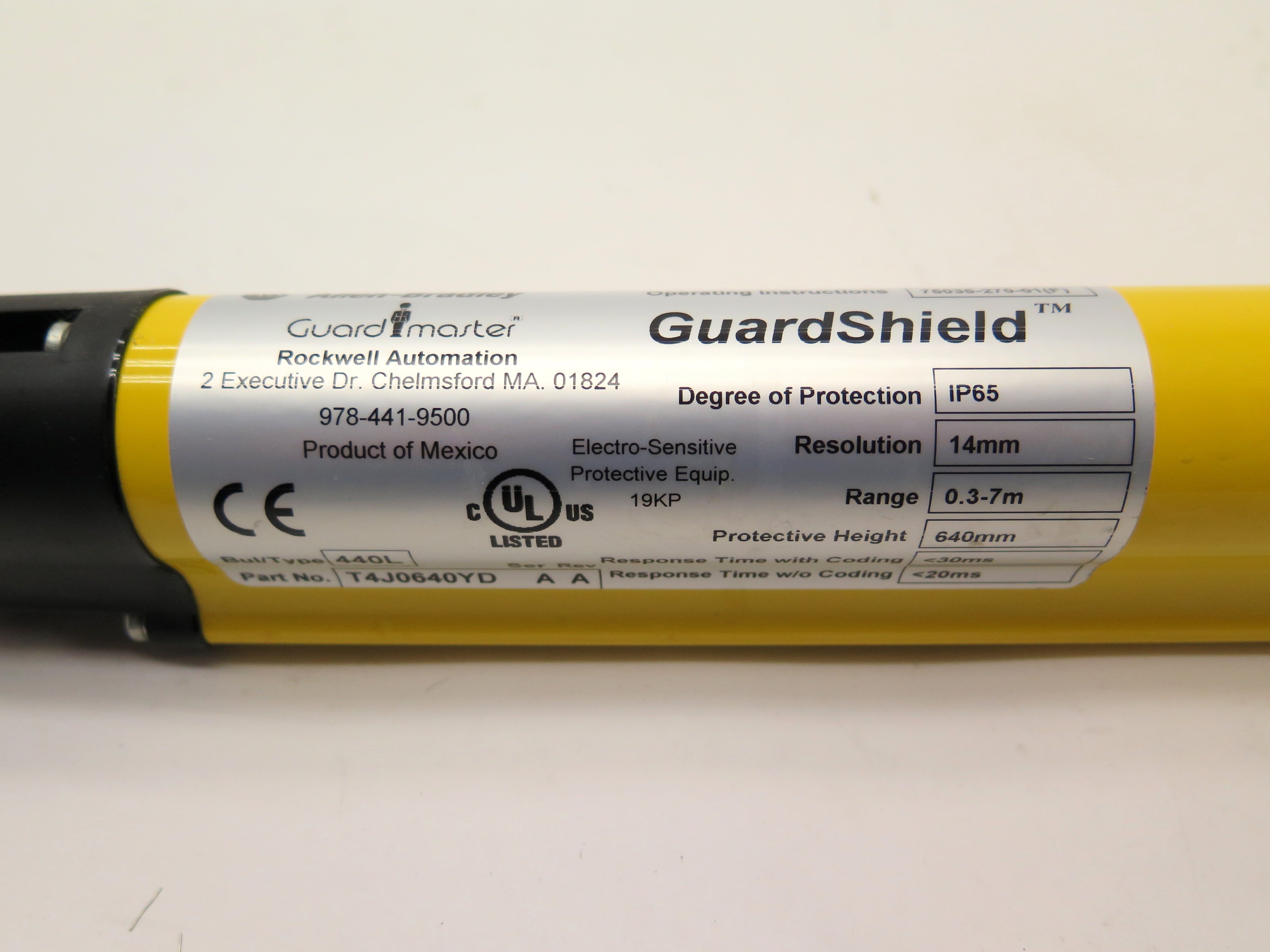 Allen-Bradley T4J0640YD / 4K0AO5MZ GuardShield Light Curtain Series A - Advance Operations
