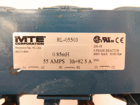 MTE RL-05503 Line Reactor 3-Phase 55A 690V Max - Advance Operations