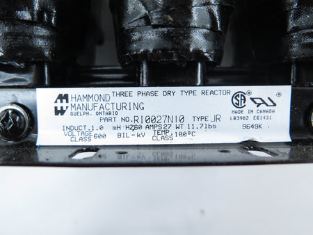 Hammond Manufacturing RI0027N10 Three Phase Dry Type Reactor - Advance Operations