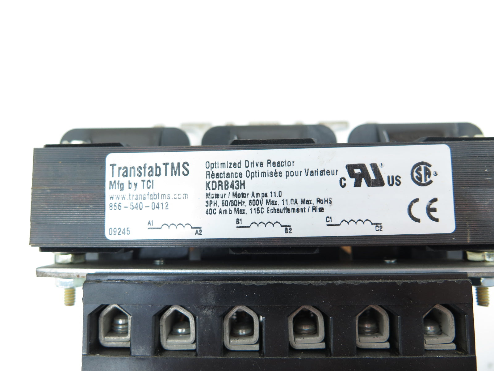 TransfabTMS / TCI KDRB43H Optimized Drive Reactor 3PH 600V Max 11A - Advance Operations