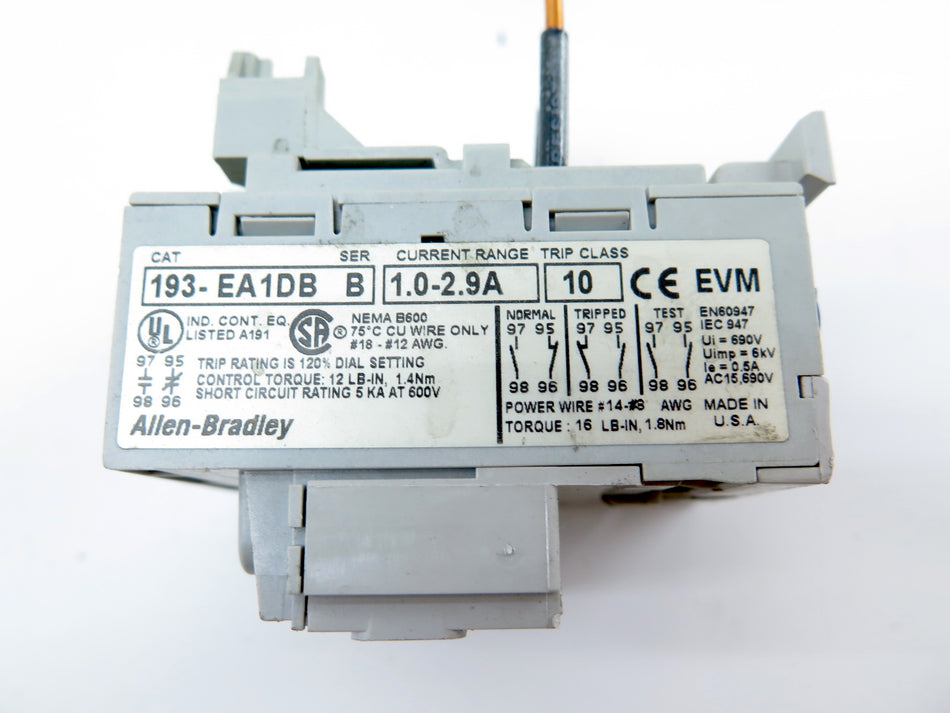 Allen-Bradley EA1DB Ser B Overload Relay LOT OF 2 - Advance Operations