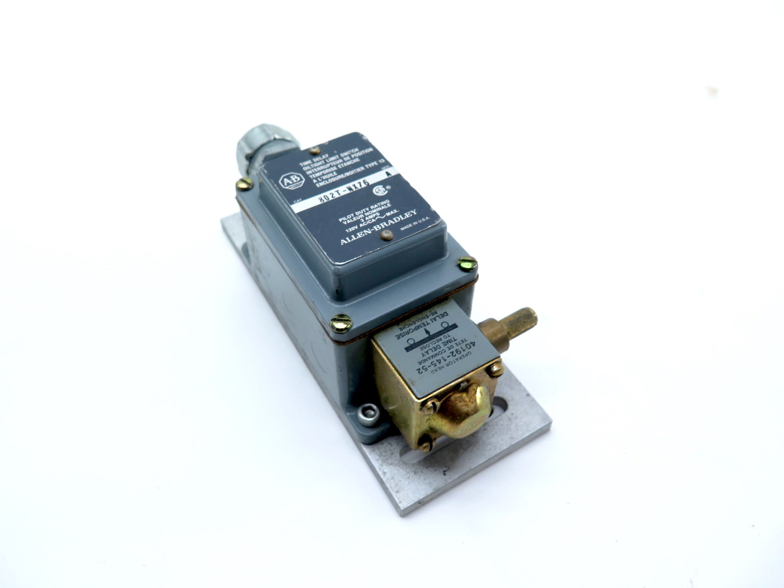 Allen-Bradley 802T-NX76 Time Delay Oiltight Limit Switch & 40192-145-52 head - Advance Operations