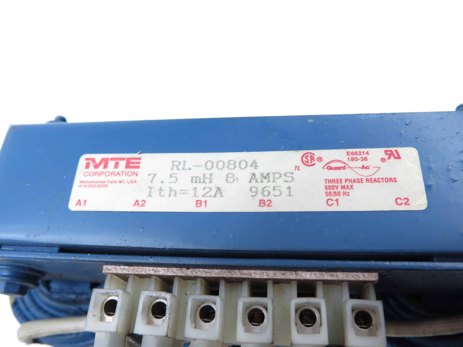 MTE RL-00804 7.5mH 8A 3PH 600Vac Line Reactor - Advance Operations