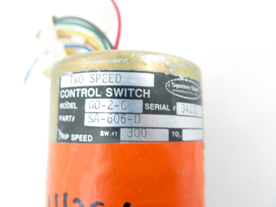 Synchro-Start G0-2-C / SA-606-D Two Speed Control Switch - Advance Operations
