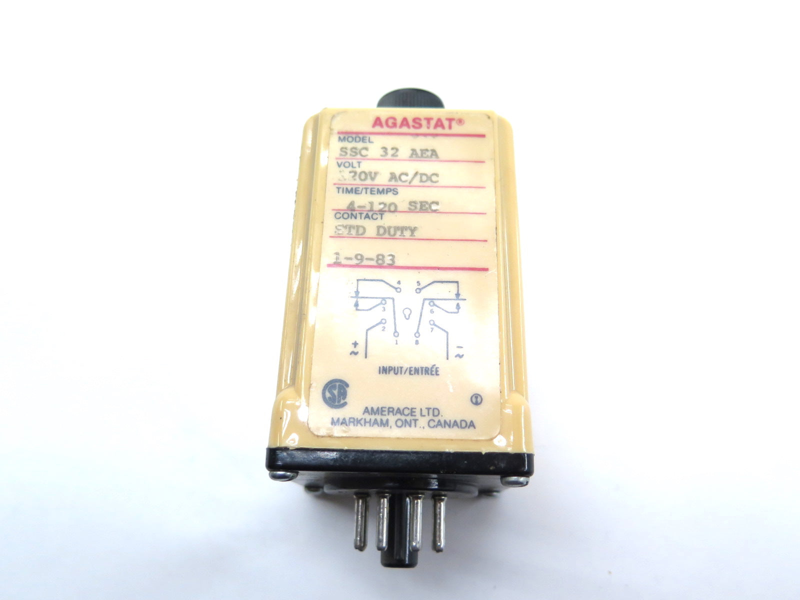 Agastat SSC 32 AEA Relay Timer 4-120 sec - Advance Operations