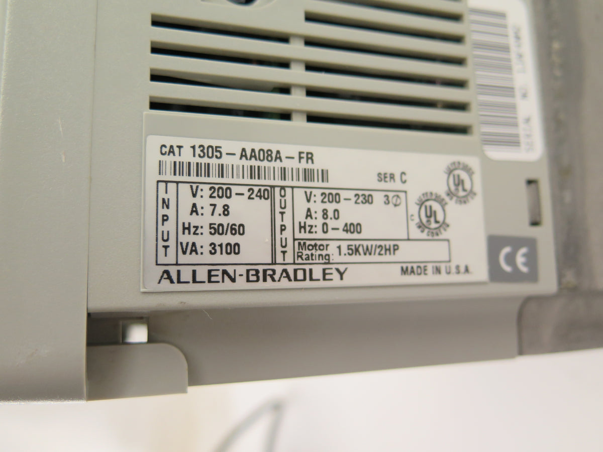 Allen-Bradley 1305-AA08A AC Drive 1.5kW/2HP 200-240Vac - Advance Operations