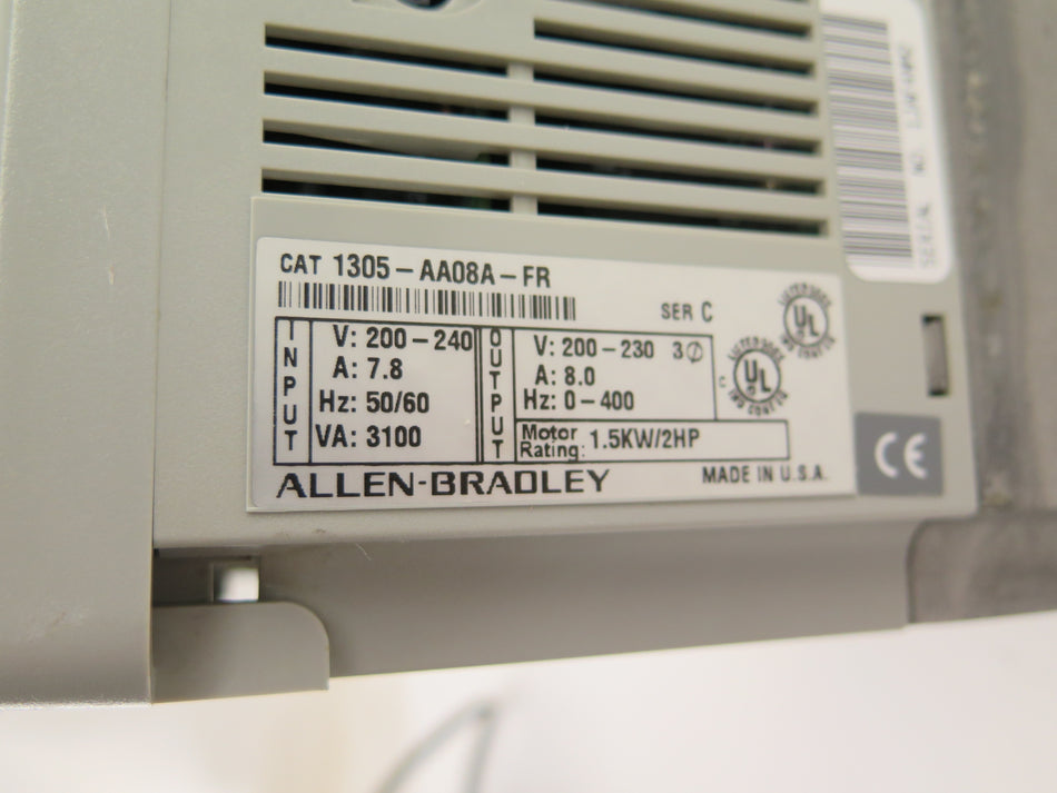 Allen-Bradley 1305-AA08A AC Drive 1.5kW/2HP 200-240Vac - Advance Operations