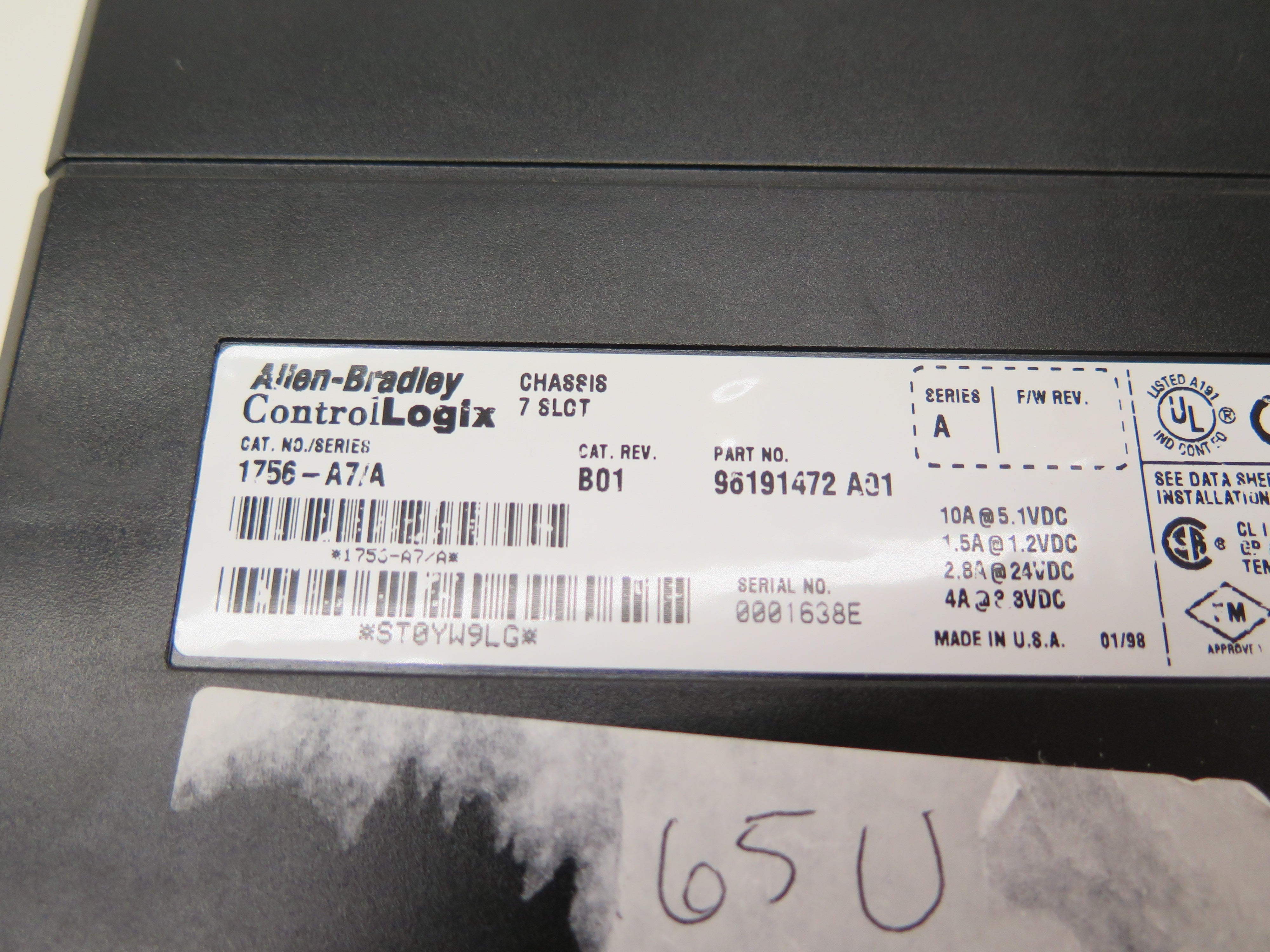 Allen-Bradley 1756-A7/A 7 Slot Chassis SEE NOTE - Advance Operations