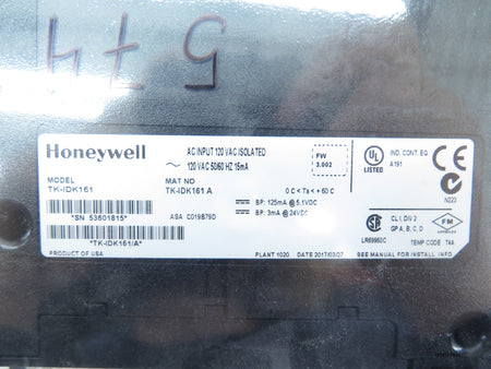 Honeywell TK-IDK161 AC Input 120Vac Isolated 120Vac 50/60Hz 15mA - Advance Operations