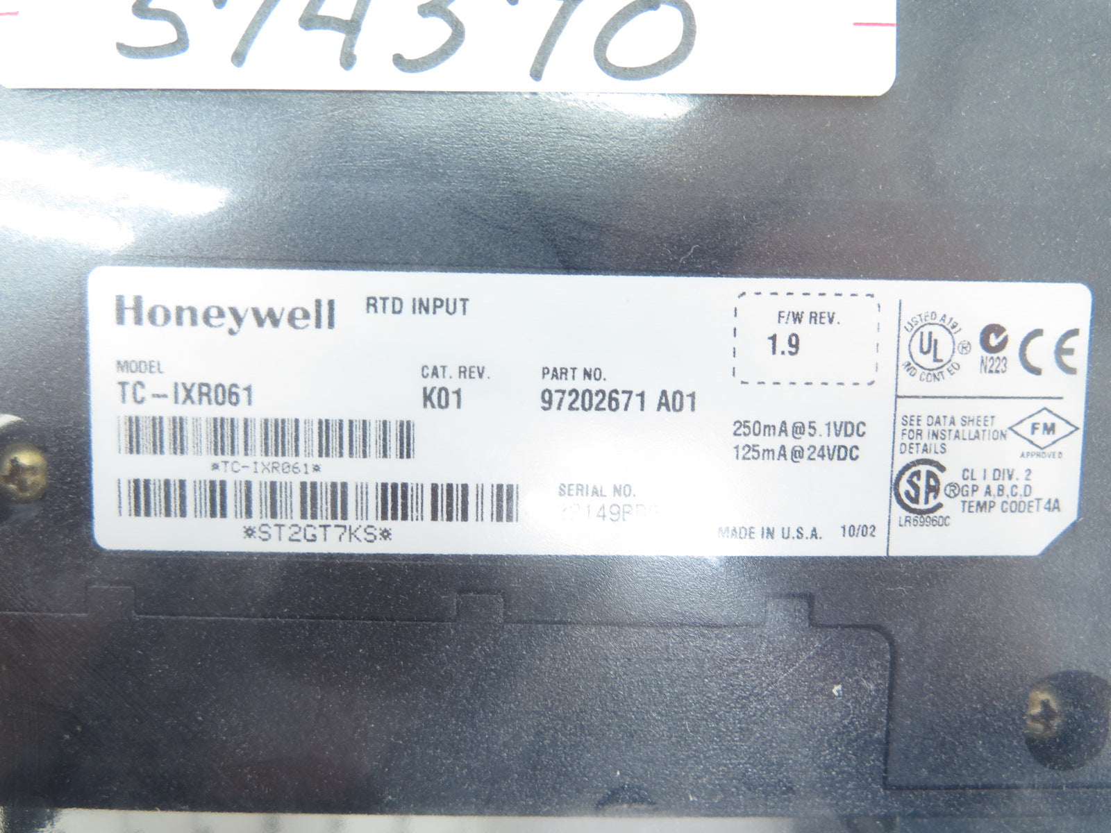 Honeywell TC-IXR061 RTD Input Rev.K01 - Advance Operations