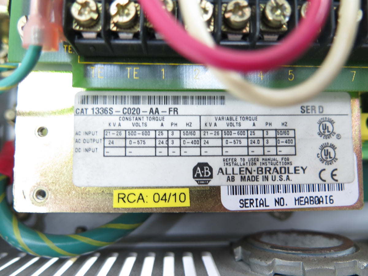Allen-Bradley 1336S-C020-AA AC Drive 1336 PLUS 0-575Vac 24A 0-400Hz 20HP - Advance Operations