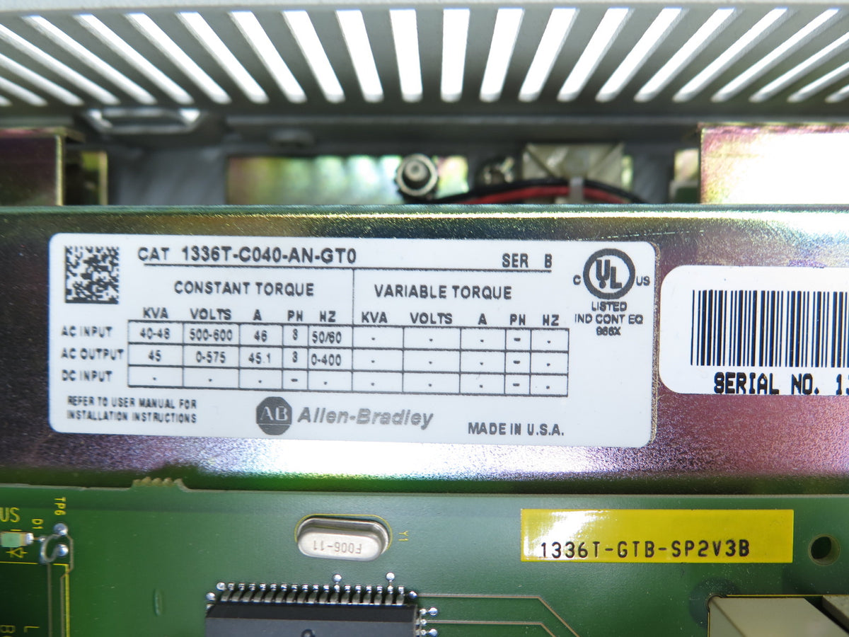 Allen-Bradley 1336T-C040-AN-GT0 AC Drive 40-48KvA 500-600Vac 46A - Advance Operations