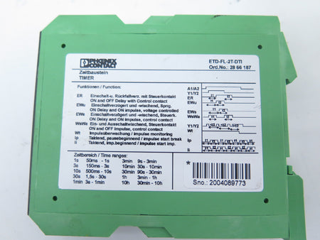 Pheonix Contact ETD-FL-2T-DTI 24-240V Contact 250Vac 2 PDTS Relay - Advance Operations