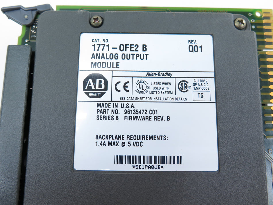 Allen-Bradley 1771-0FE2 B Analog Output Module - Advance Operations