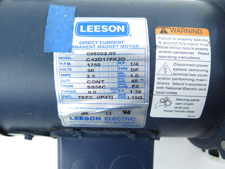 Leeson DC Permanent Magnet Motor C42D17FK2D 1/4  & Varvel SRT04028G319 Gearbox - Advance Operations