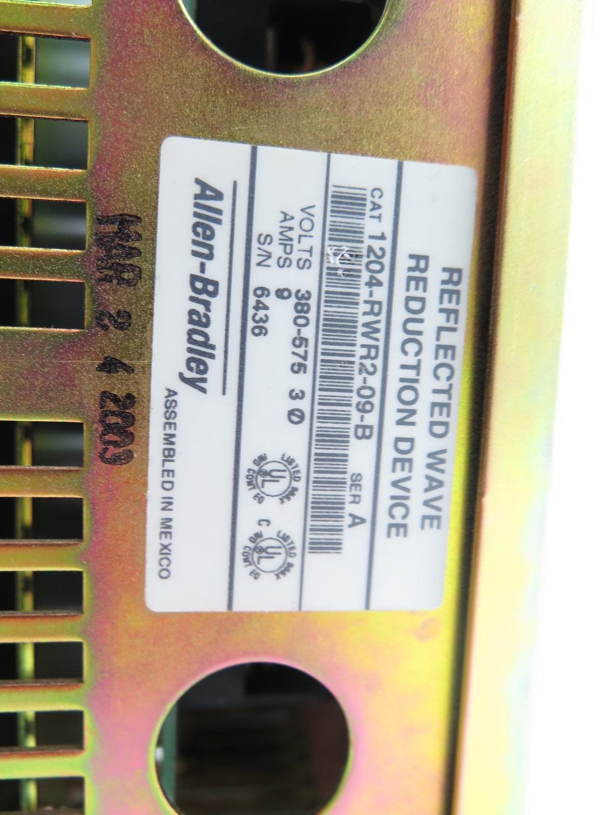 Allen-Bradley 1204-RWR2-09-B Reflected Wave Reduction Device - Advance Operations