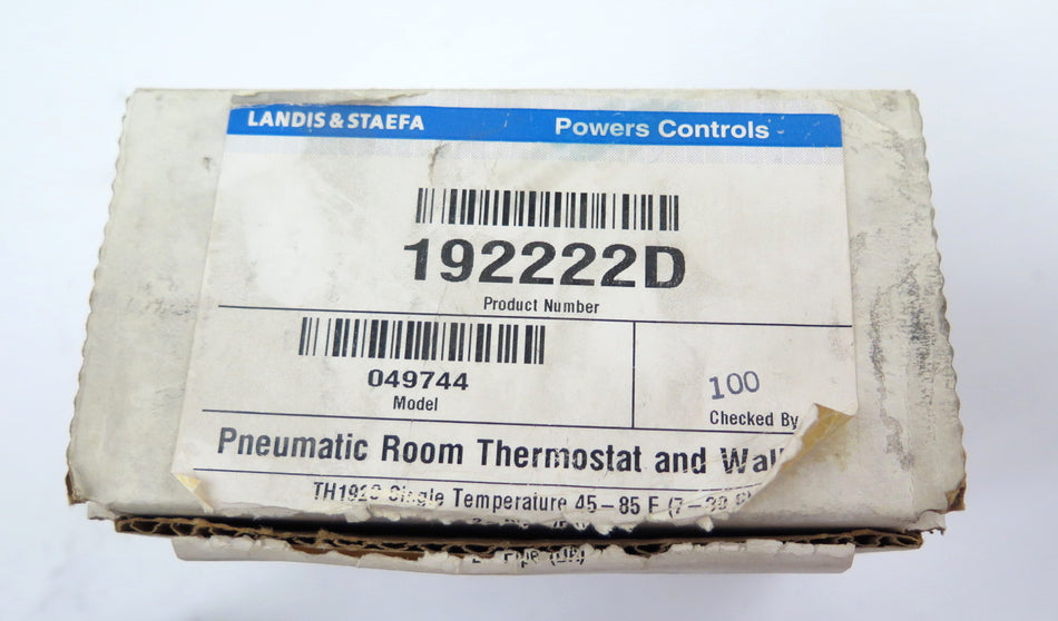 Landis & Staefa 192222D Pneumatic Thermostat NO WALL PLATE 45-85F - Advance Operations