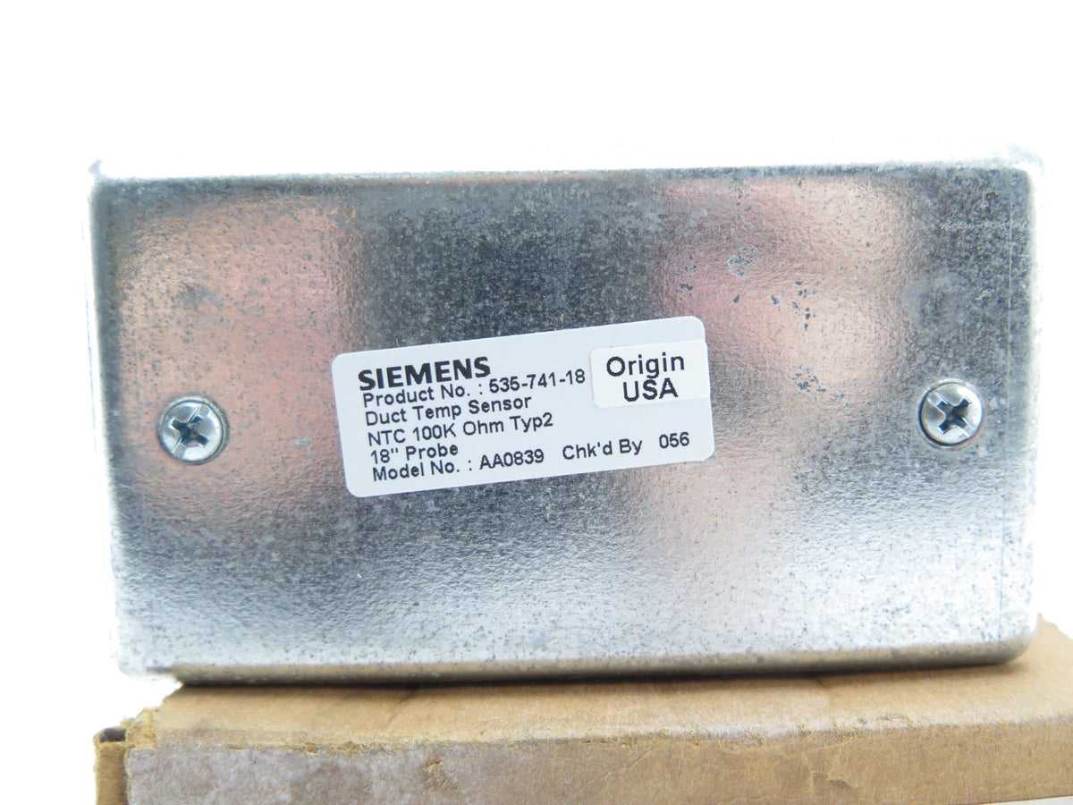 Siemens 535-741 Duct Temperature Sensor - Advance Operations