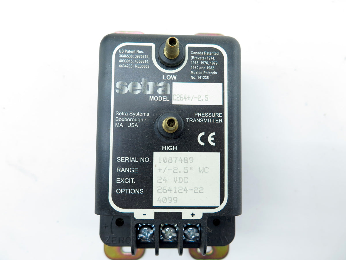 Setra C264+/-2.5 Pressure Transmitter 24Vdc 0-25" - Advance Operations