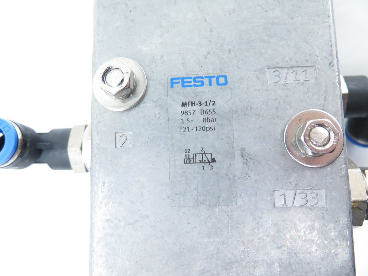 Festo MFH-3-1/2 Solenoid Valve 1.5-8Bar 21-120Psi - Advance Operations