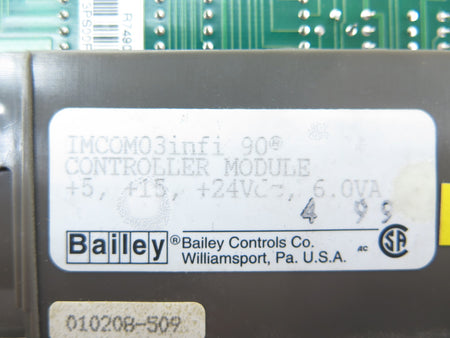 ABB / Bailey IMCOM03 Infi 90 Controller Module 24Vdc 6.0Va - Advance Operations