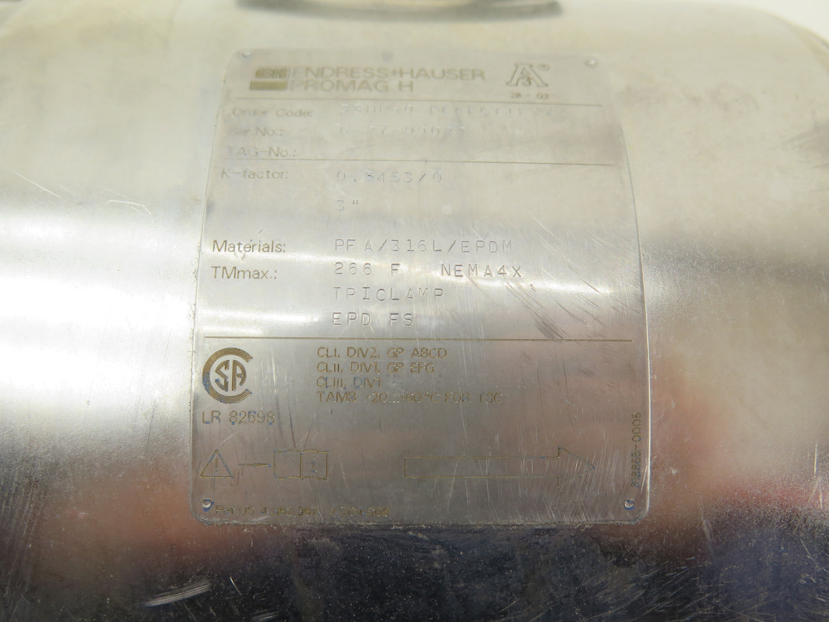 Endress + Hauser 33HP80-FCAFC11FXXX Promag H Stainless Steel Flow Meter - Advance Operations