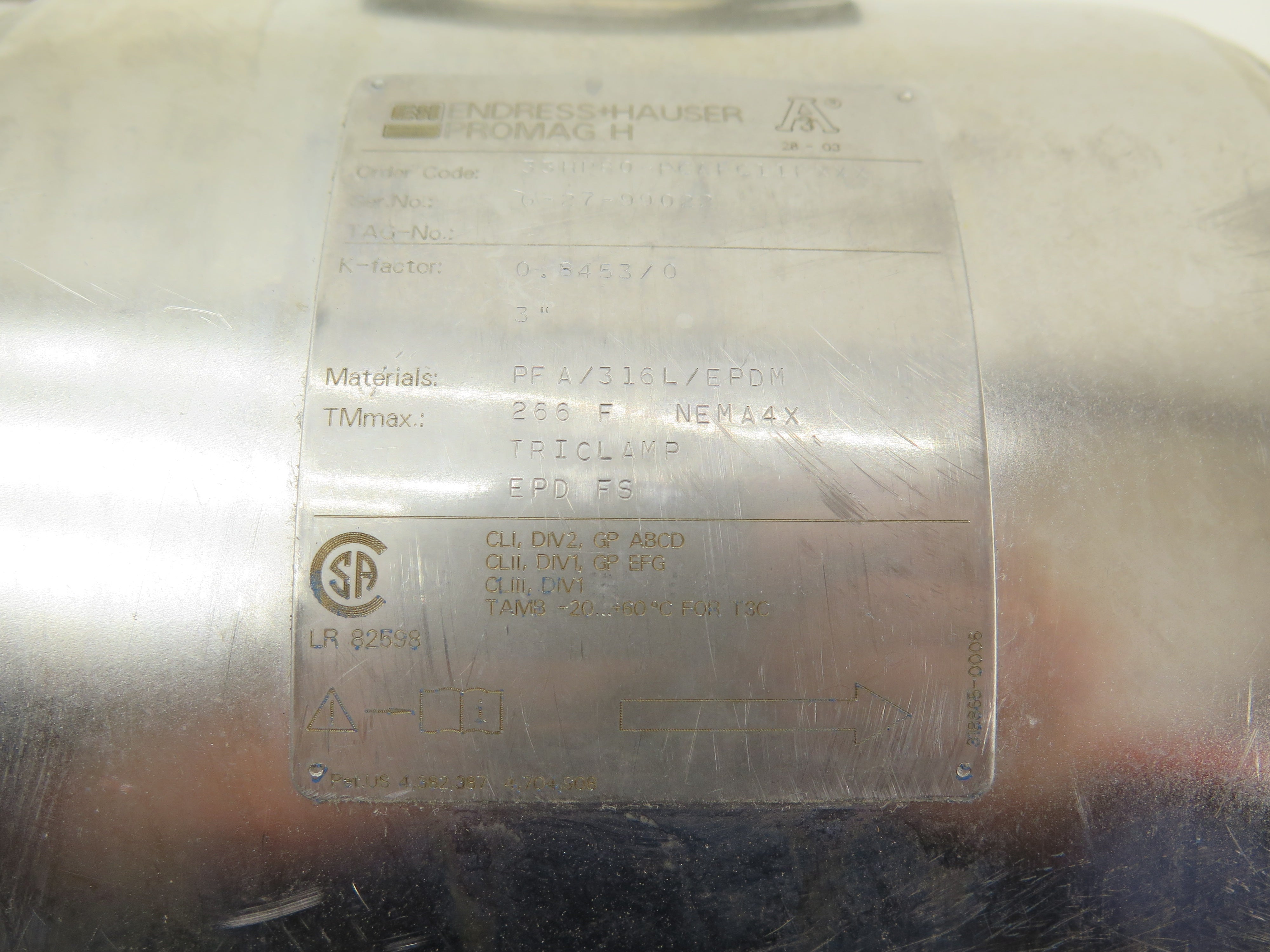 Endress + Hauser 33HP80-FCAFC11FXXX Promag H Stainless Steel Flow Meter - Advance Operations