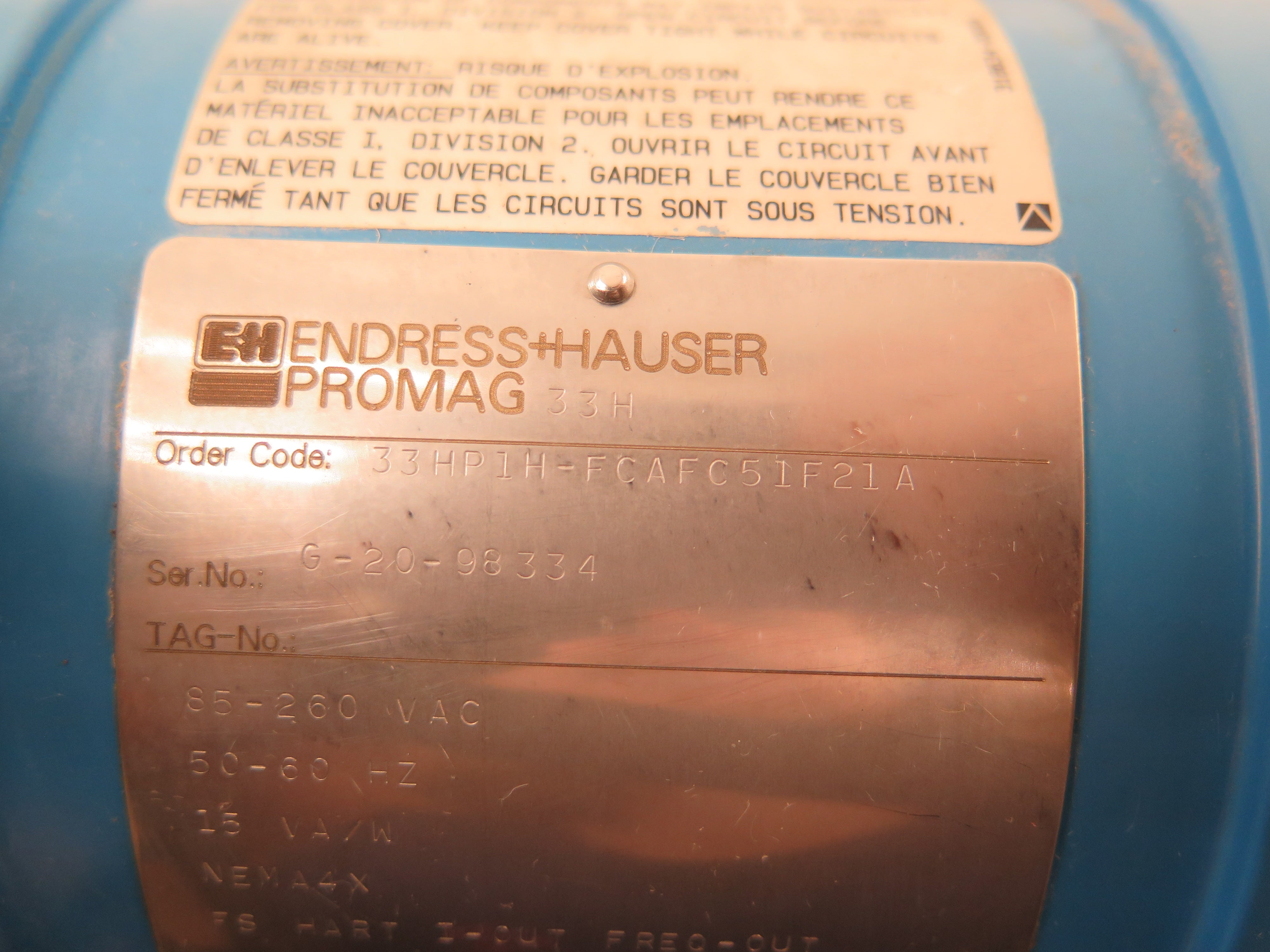 Endress + Hauser 33HP1H-FCAFC51F21A Promag 33H Flow Meter Transmitter - Advance Operations