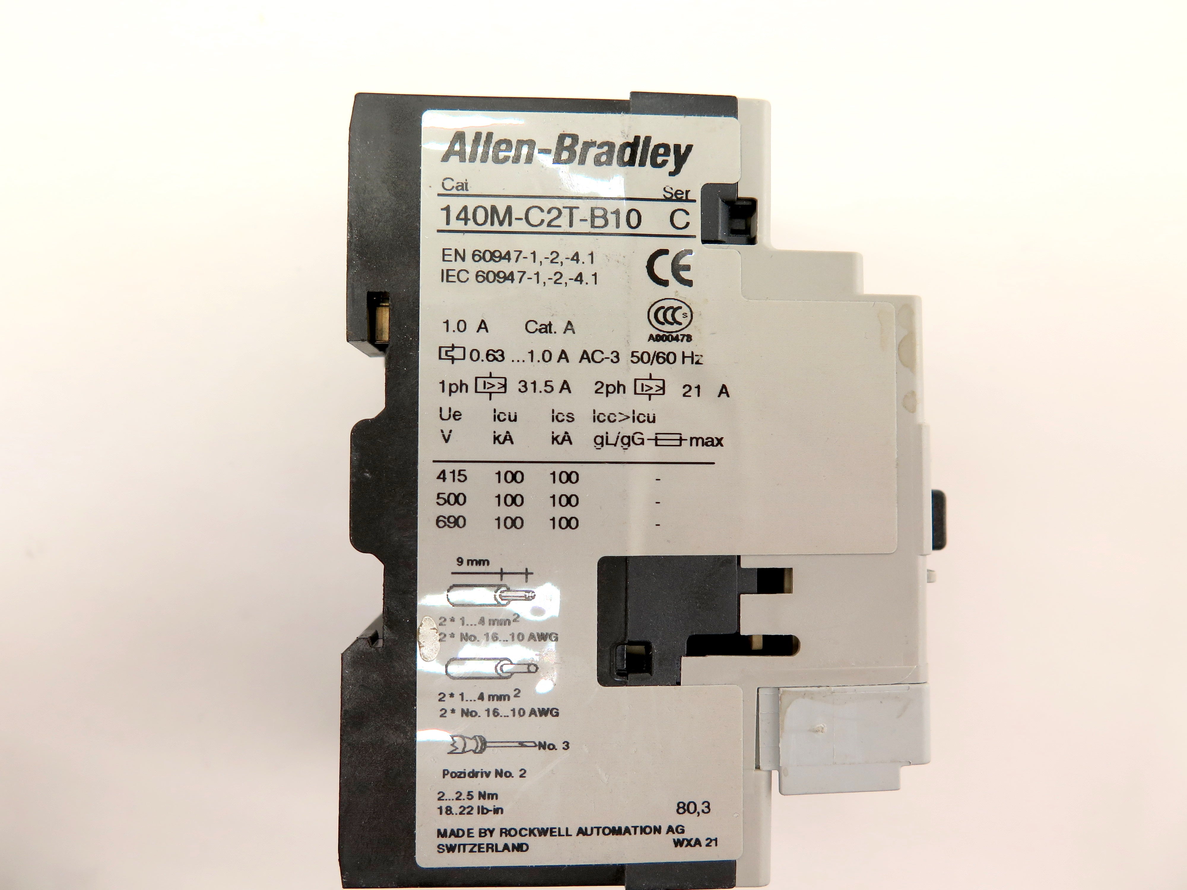 Allen-Bradley 140M-C2T-B10 Ser.C Motor Protection Circuit Breaker - Advance Operations