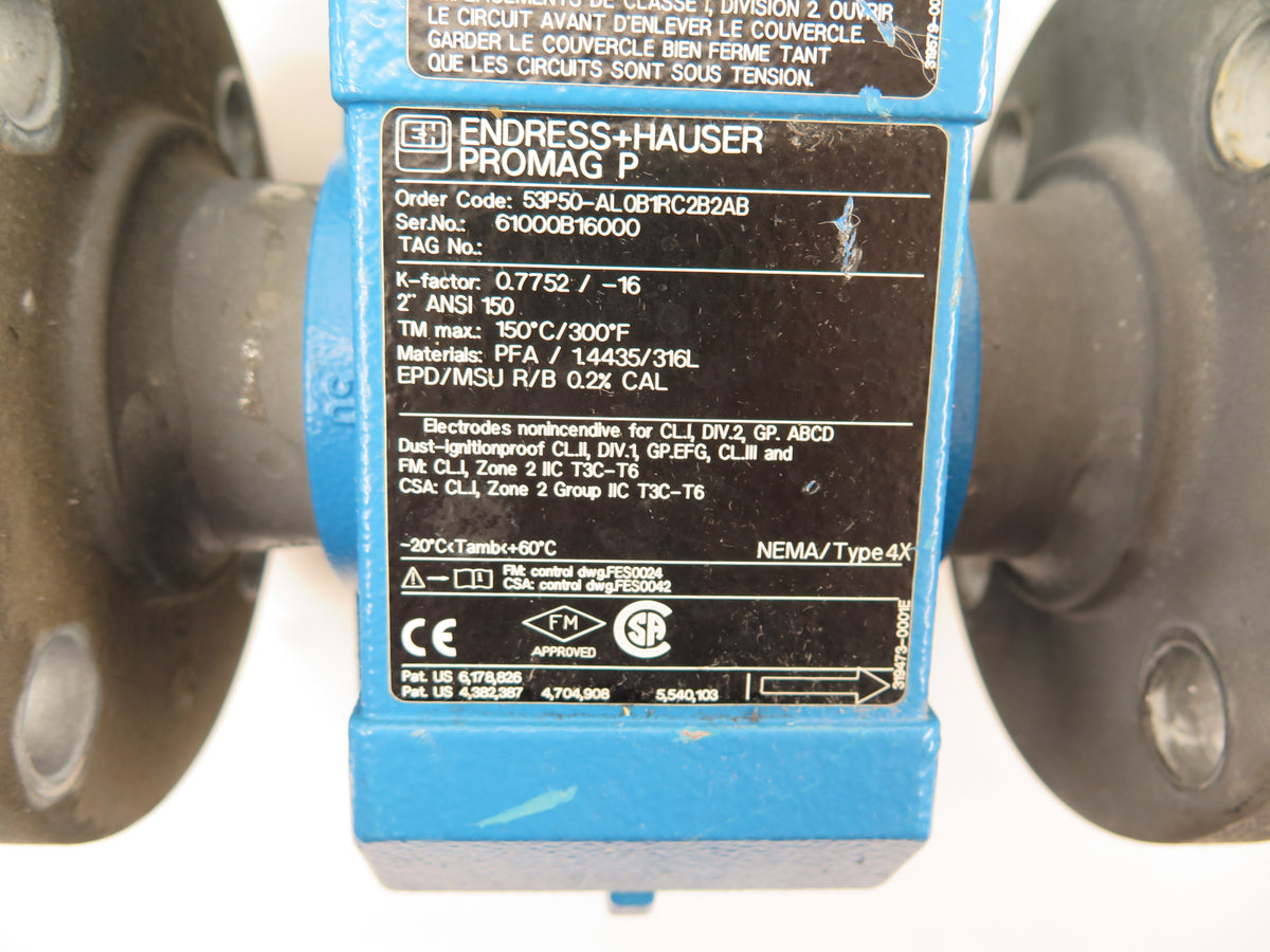 Endress + Hauser 53P50-AL0B1RC2B2AB Promag P Flow Meter - Advance Operations